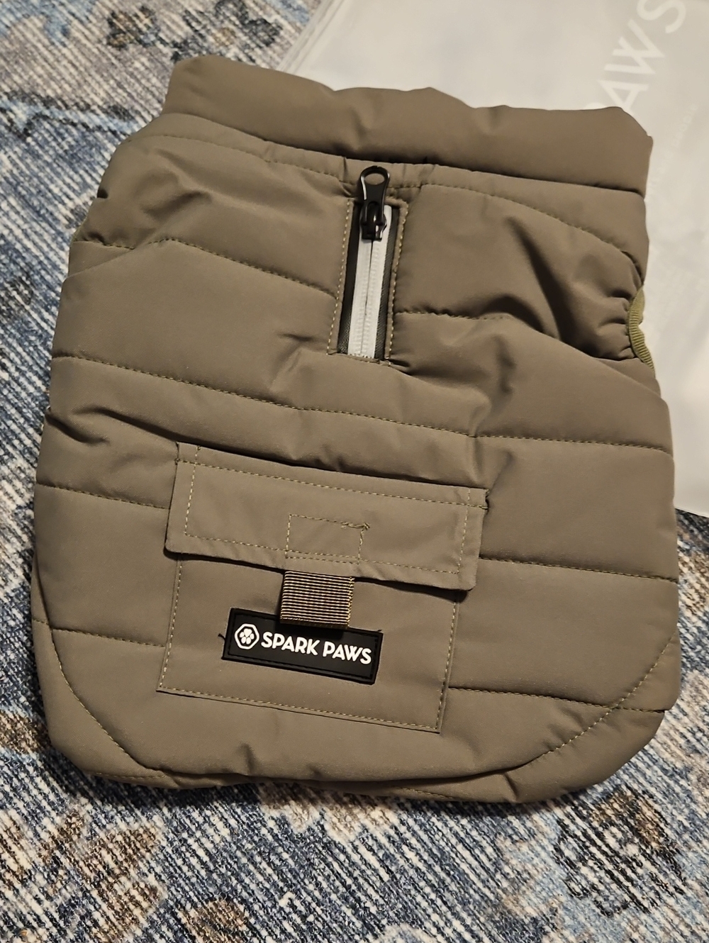 Spark Paws Olive Green Quilted Dog Vest